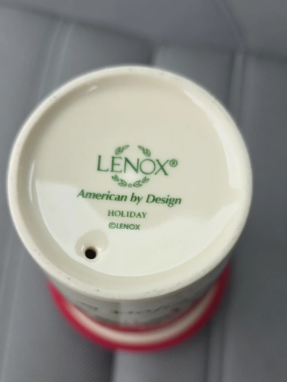 Lenox Ceramic Comfort & Joy Holiday 12 Oz. Travel Mug with Red Lid